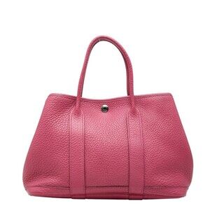 Hermes Garden Party TPM handbag, pink with silver hardware, Negonda leather, ...